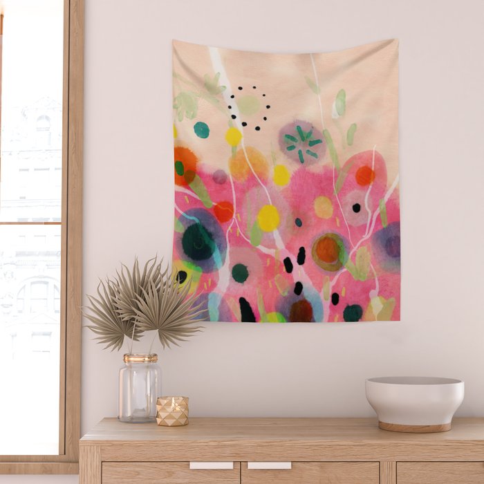 floral power abstract Wall Tapestry Gallery Image 2