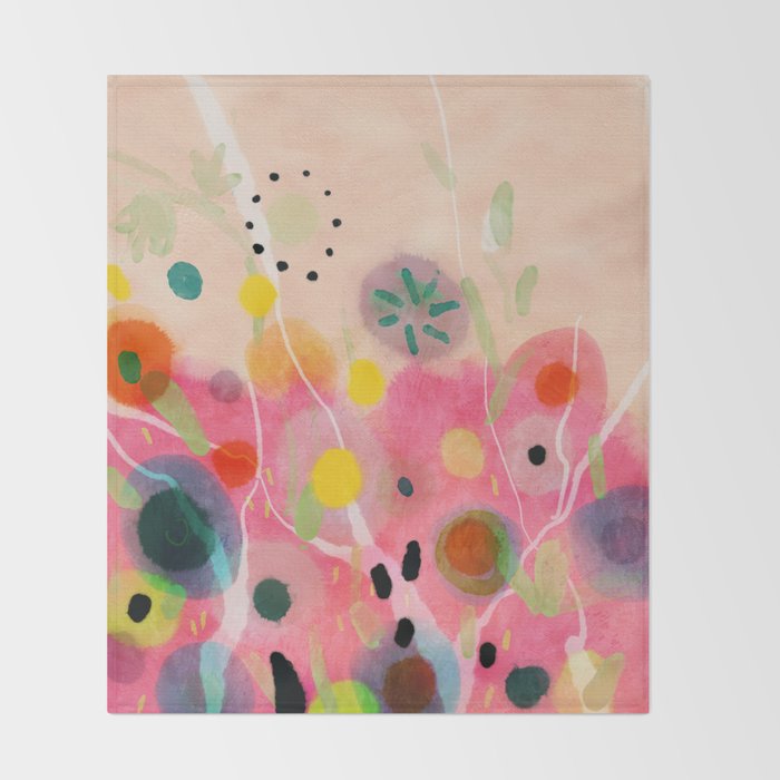 floral power abstract Throw Blanket Gallery Image 2