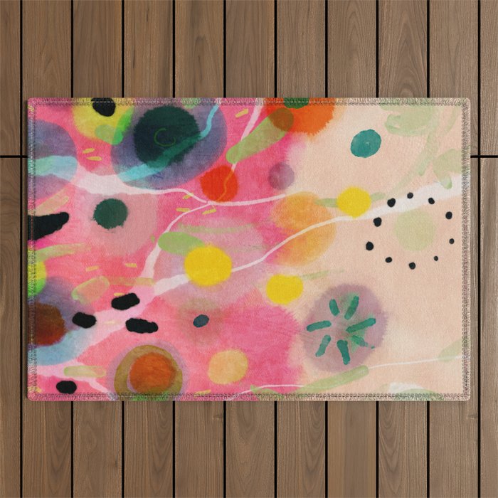 floral power abstract Outdoor Rug Gallery Image 1