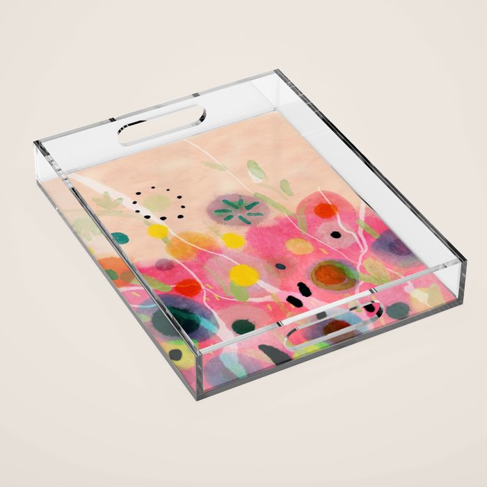 floral power abstract Acrylic Tray Gallery Image 1