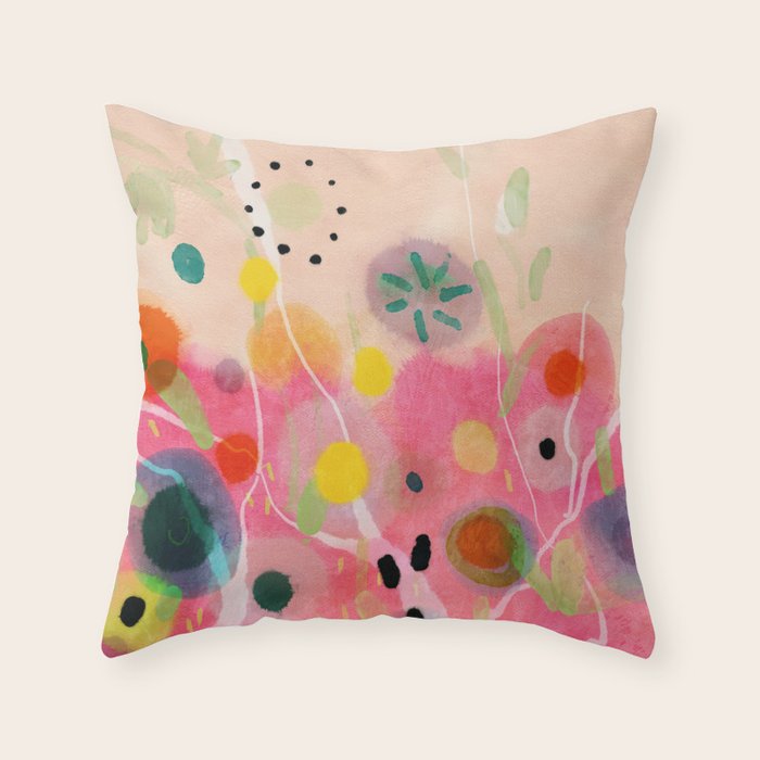 floral power abstract Throw Pillow Gallery Image 6