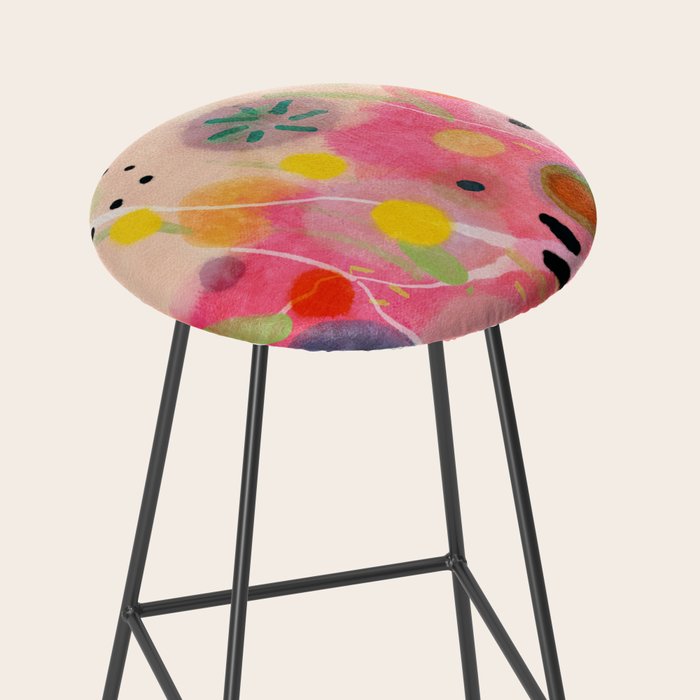 floral power abstract Stool Gallery Image 2