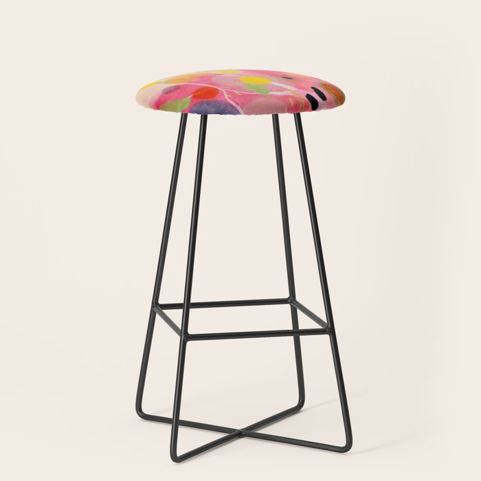 floral power abstract Stool Gallery Image 1