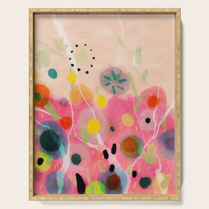 floral power abstract Serving Tray Gallery Image 1