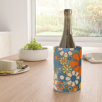 Retro Garden Flowers Groovy Multicolor 60s 70s Floral Pattern Green Blue Orange Mustard Wine Chiller Gallery Image 4