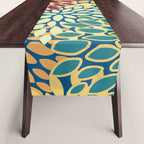 Festive Floral Prints, Red, Teal, Yellow, Orange, Colourful Prints Table Runner Gallery Image 1