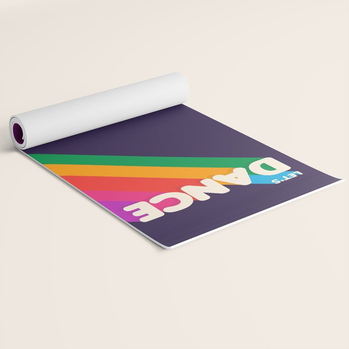 RAINBOW DANCE TYPOGRAPHY- let's dance Yoga Mat Gallery Image 2
