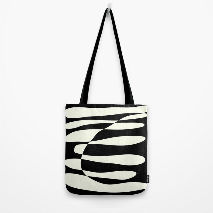 Abstract Composition in Black and White Tote Bag Gallery Image 2