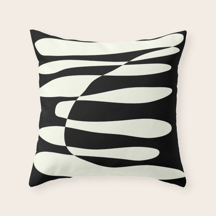 Abstract Composition in Black and White Throw Pillow Gallery Image 6