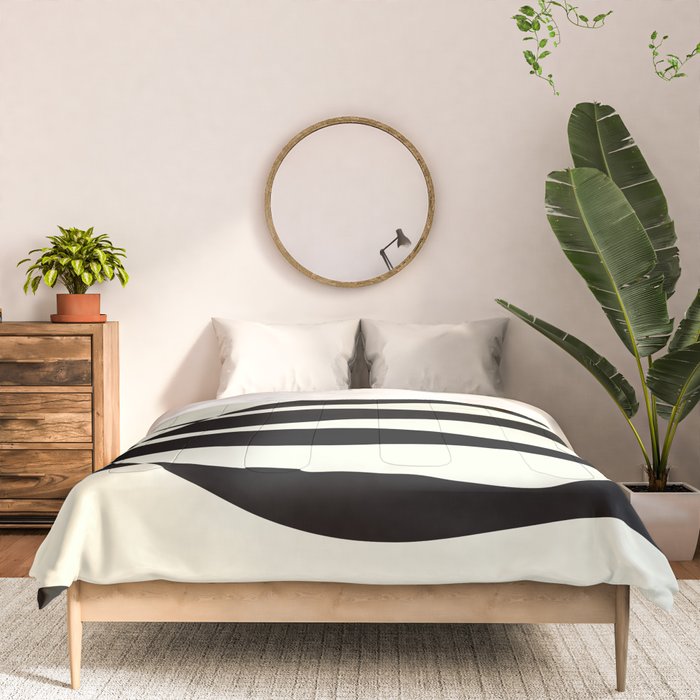 Abstract Composition in Black and White Comforter Gallery Image 3