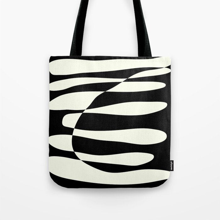 Abstract Composition in Black and White Tote Bag Gallery Image 1
