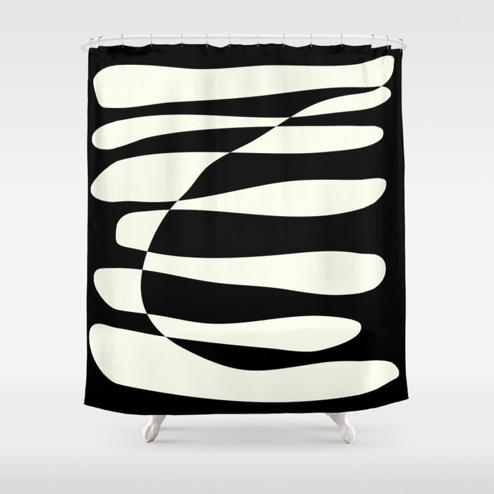 Abstract Composition in Black and White Shower Curtain Gallery Image 1