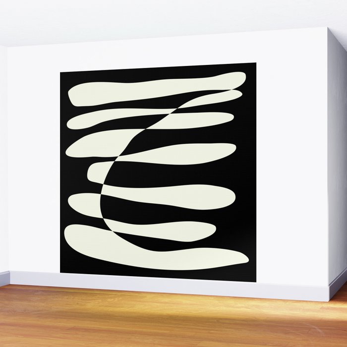 Abstract Composition in Black and White Wall Mural Gallery Image 2