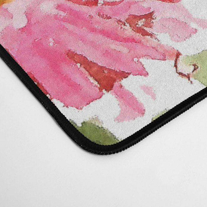 Pink Gerbera Daisy watercolor Desk Mat Gallery Image 4