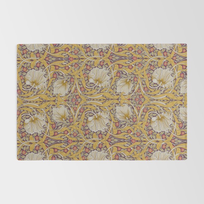 William Morris Vintage Pimpernel Golden Mustard Rug Gallery Image 2