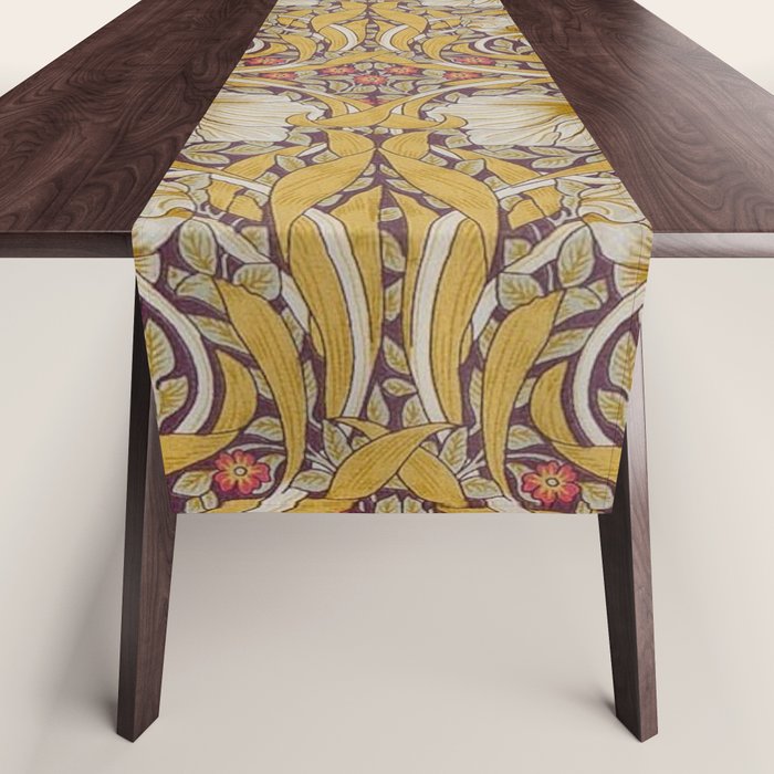 William Morris Vintage Pimpernel Golden Mustard Table Runner Gallery Image 1