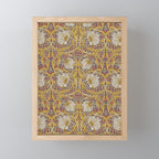 William Morris Vintage Pimpernel Golden Mustard Mini Art Print Gallery Image 1