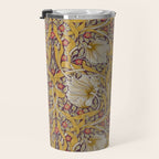William Morris Vintage Pimpernel Golden Mustard Travel Mug Gallery Image 3