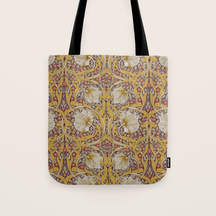 William Morris Vintage Pimpernel Golden Mustard Tote Bag Gallery Image 1