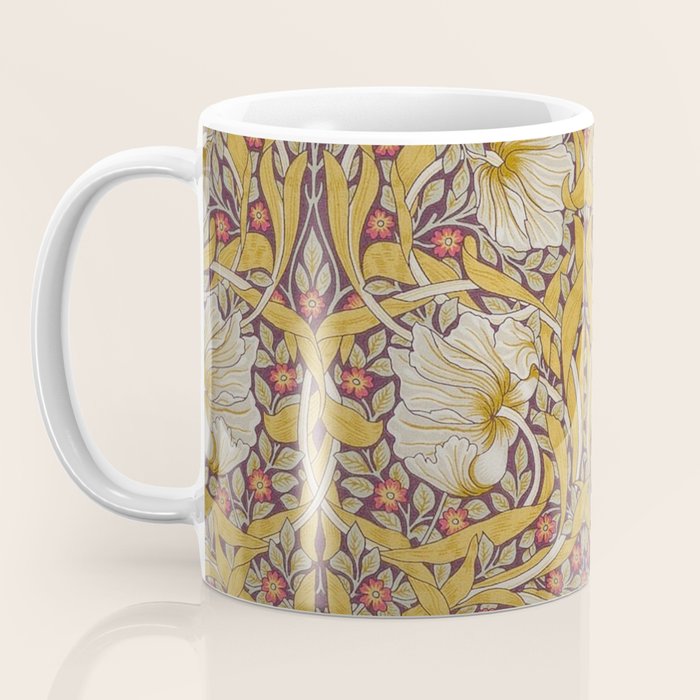 William Morris Vintage Pimpernel Golden Mustard Coffee Mug Gallery Image 3