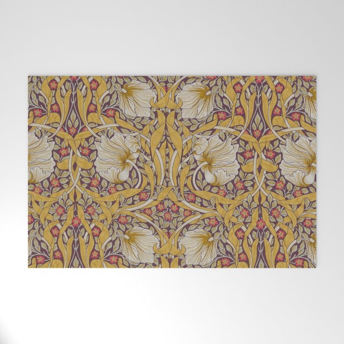 William Morris Vintage Pimpernel Golden Mustard Welcome Mat Gallery Image 1