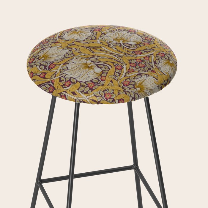 William Morris Vintage Pimpernel Golden Mustard Stool Gallery Image 2