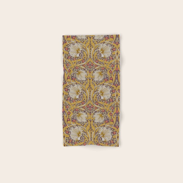 William Morris Vintage Pimpernel Golden Mustard Bath Towel Gallery Image 1