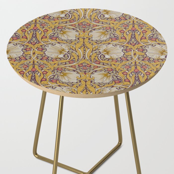 William Morris Vintage Pimpernel Golden Mustard Side Table Gallery Image 2