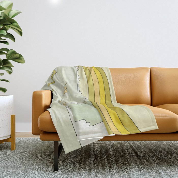 the spirit of aloha rell sunn 70s surf // retro surf art by surfy birdy Throw Blanket Gallery Image 1
