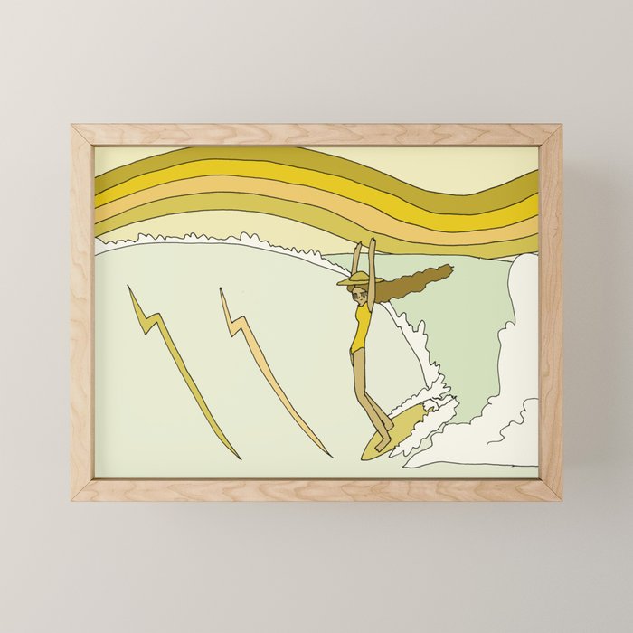 the spirit of aloha rell sunn 70s surf // retro surf art by surfy birdy Mini Art Print Gallery Image 1