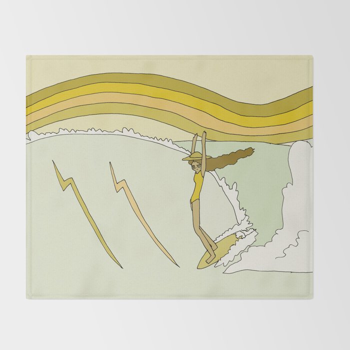 the spirit of aloha rell sunn 70s surf // retro surf art by surfy birdy Throw Blanket Gallery Image 2