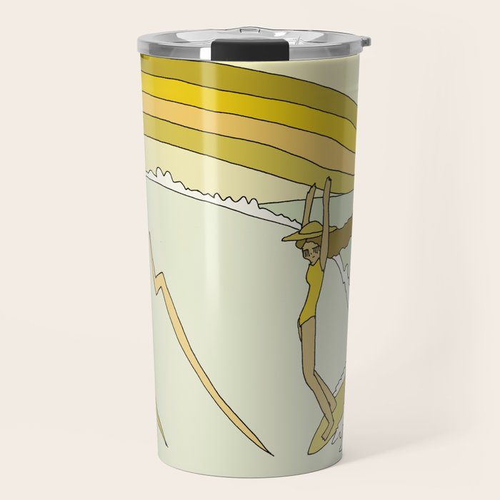 the spirit of aloha rell sunn 70s surf // retro surf art by surfy birdy Travel Mug Gallery Image 1