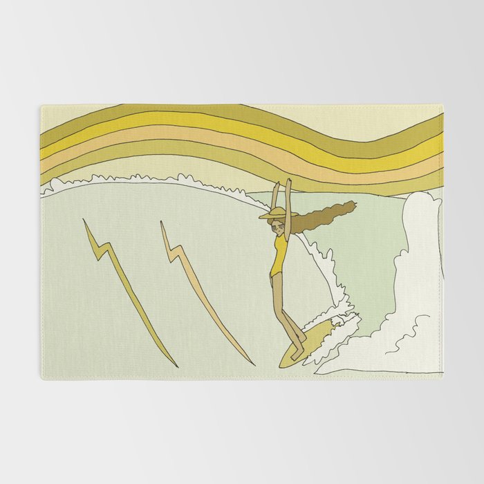 the spirit of aloha rell sunn 70s surf // retro surf art by surfy birdy Rug Gallery Image 2