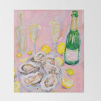Oysters and Champagne Celebration Throw Blanket Gallery Image 2