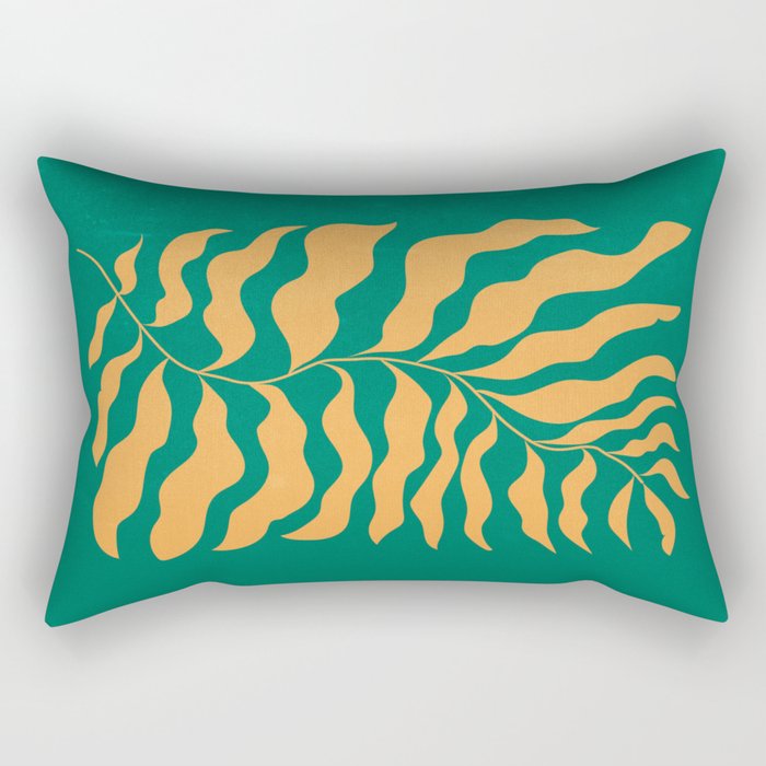 JAZZ FERNS 02 | Tropical Green & Casablanca Matisse Edition Rectangular Pillow Gallery Image 2