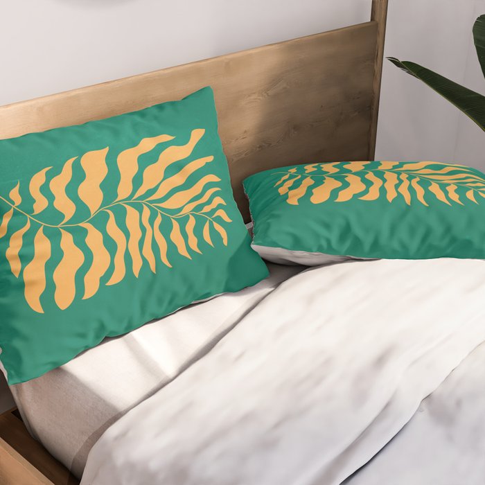 JAZZ FERNS 02 | Tropical Green & Casablanca Matisse Edition Pillow Sham Gallery Image 2
