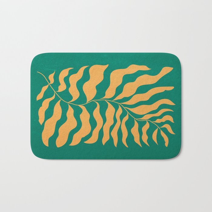 JAZZ FERNS 02 | Tropical Green & Casablanca Matisse Edition Bath Mat Gallery Image 1