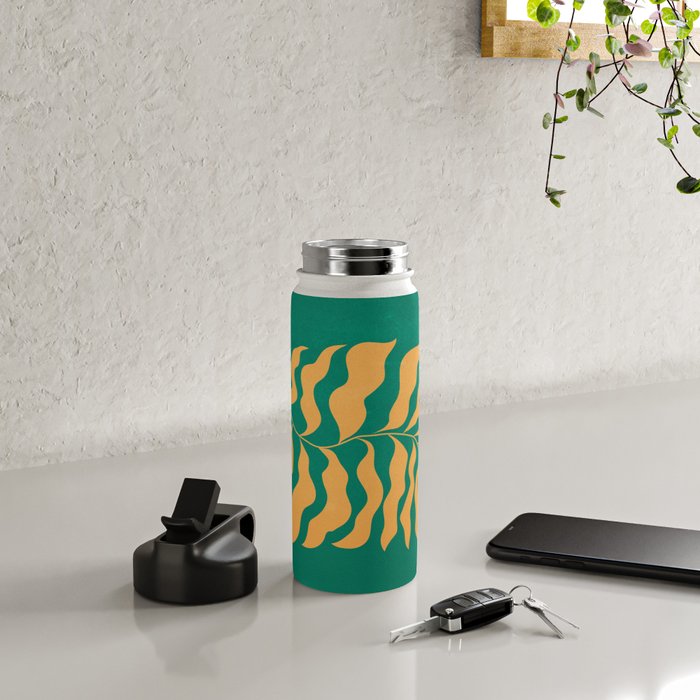 JAZZ FERNS 02 | Tropical Green & Casablanca Matisse Edition Water Bottle Gallery Image 4