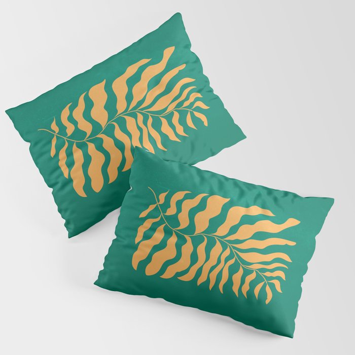 JAZZ FERNS 02 | Tropical Green & Casablanca Matisse Edition Pillow Sham Gallery Image 3