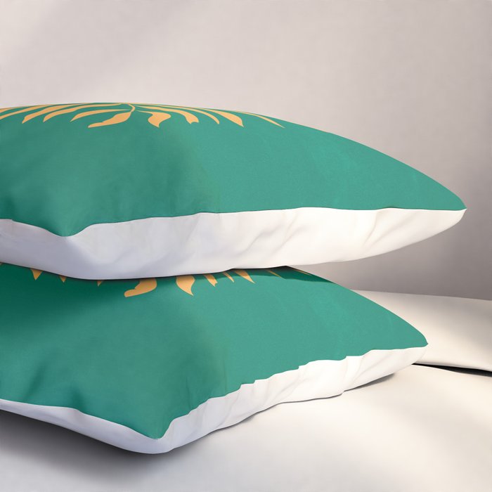 JAZZ FERNS 02 | Tropical Green & Casablanca Matisse Edition Pillow Sham Gallery Image 3