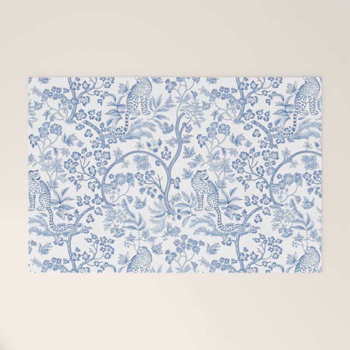 Cheetah Chinoiserie  Welcome Mat Gallery Image 1