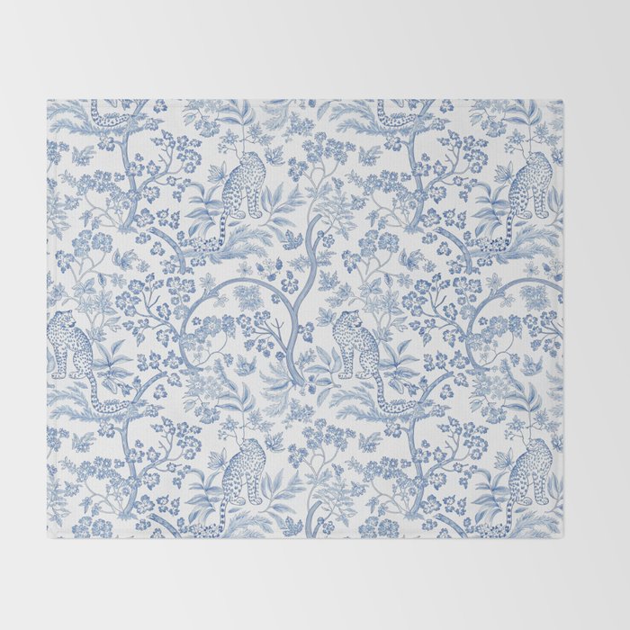 Cheetah Chinoiserie  Throw Blanket Gallery Image 2