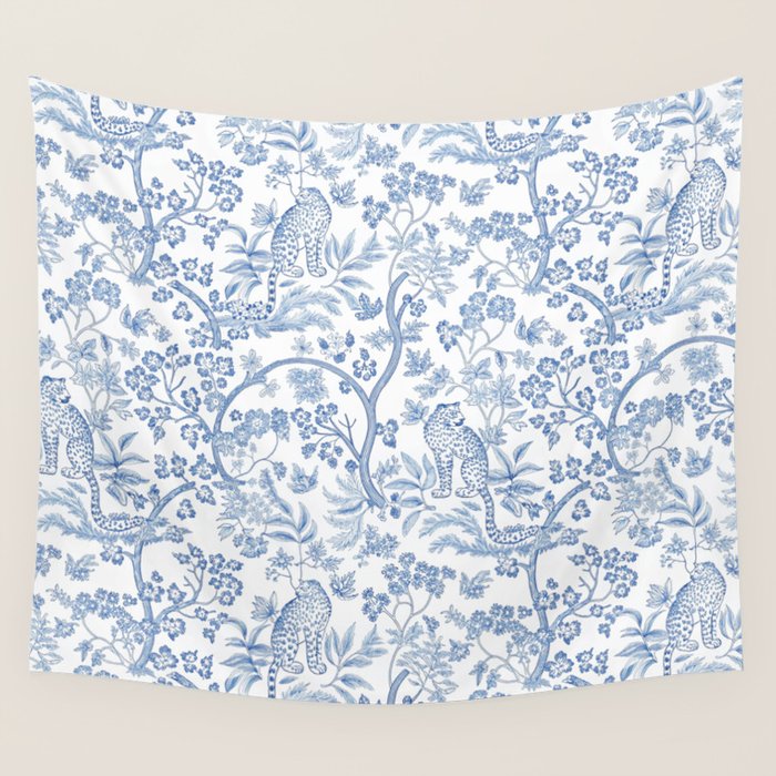 Cheetah Chinoiserie  Wall Tapestry Gallery Image 1