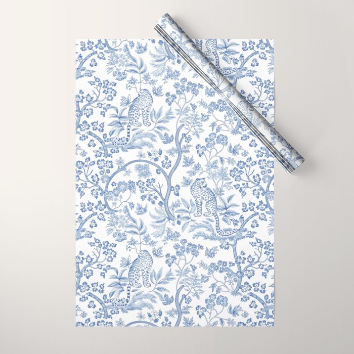 Cheetah Chinoiserie  Wrapping Paper Gallery Image 1