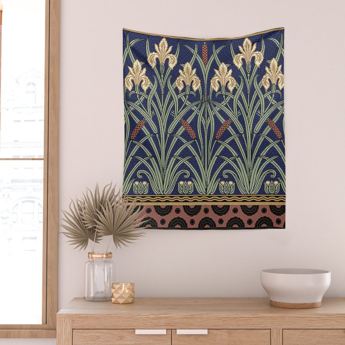 William Morris Iris Art Wall Tapestry Gallery Image 2