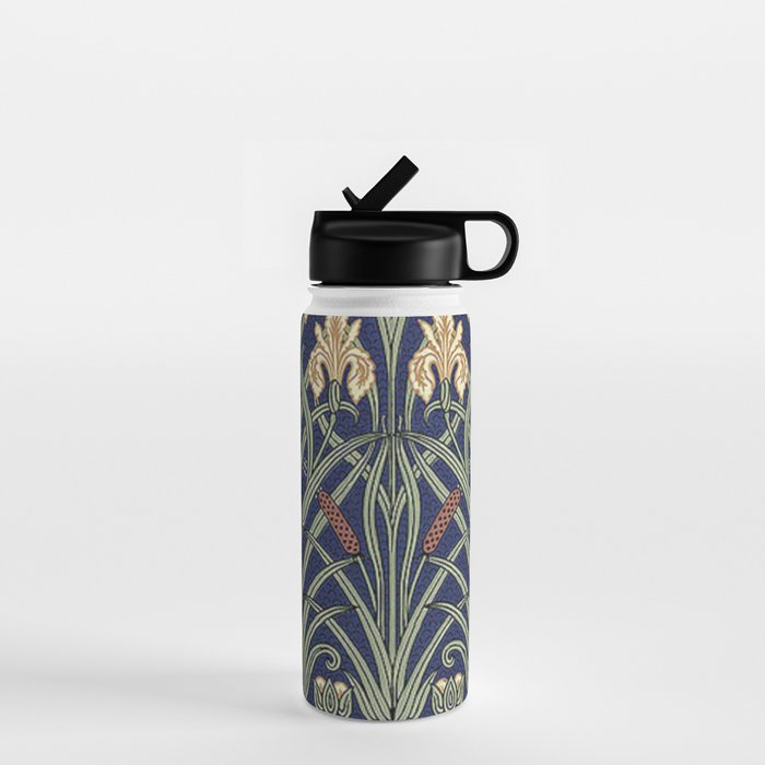William Morris Iris Art Water Bottle Gallery Image 1