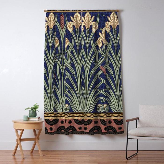 William Morris Iris Art Window Curtain Gallery Image 1