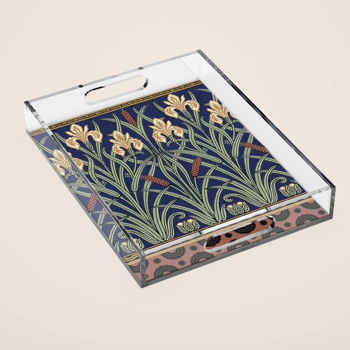 William Morris Iris Art Acrylic Tray Gallery Image 1
