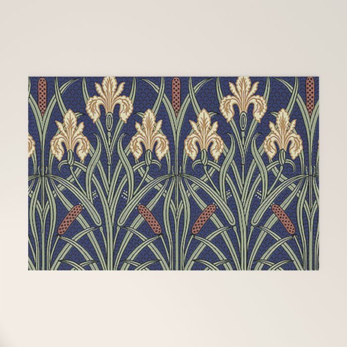 William Morris Iris Art Welcome Mat Gallery Image 1