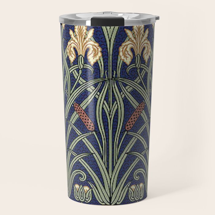 William Morris Iris Art Travel Mug Gallery Image 1
